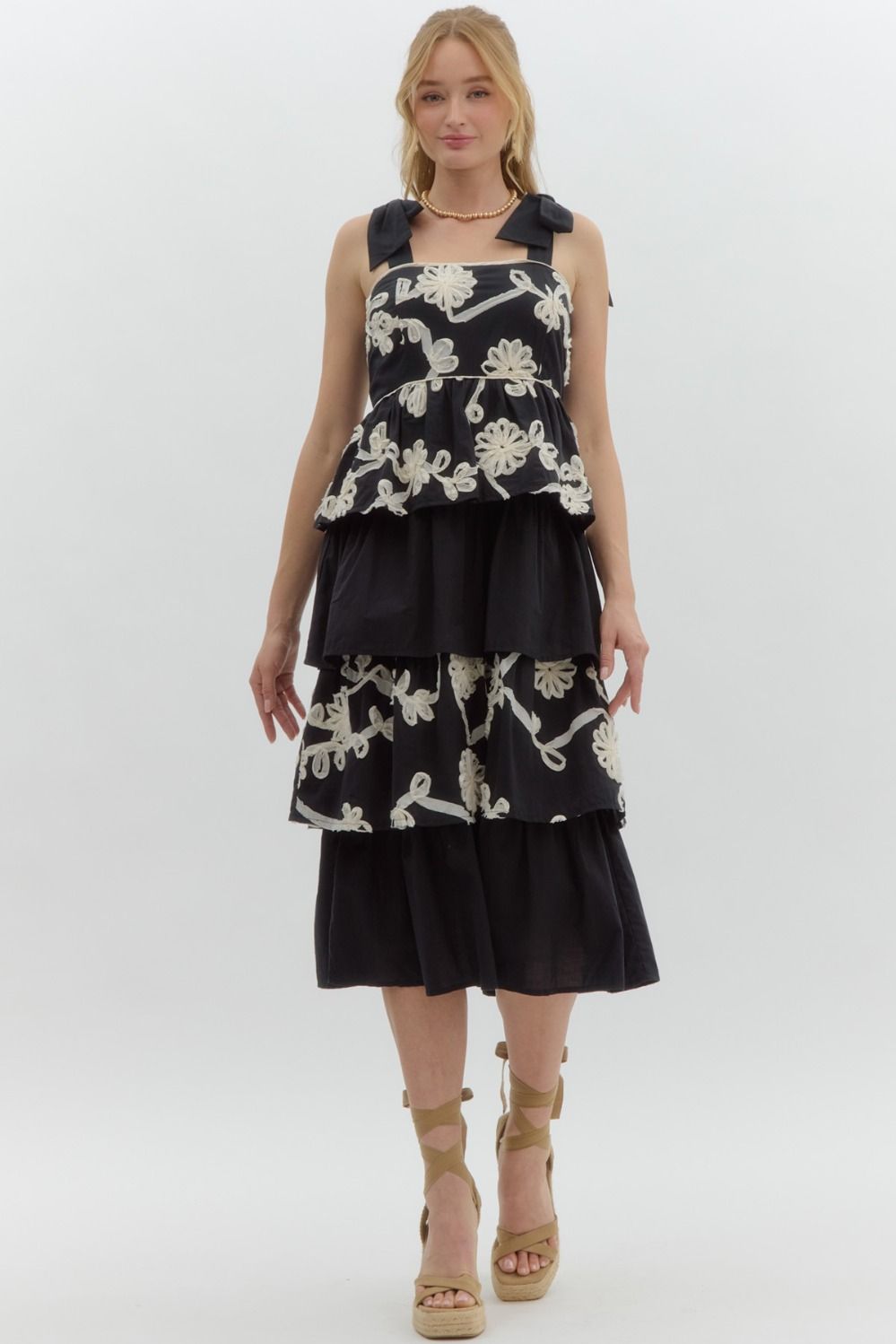 Black and White Dress with Straps