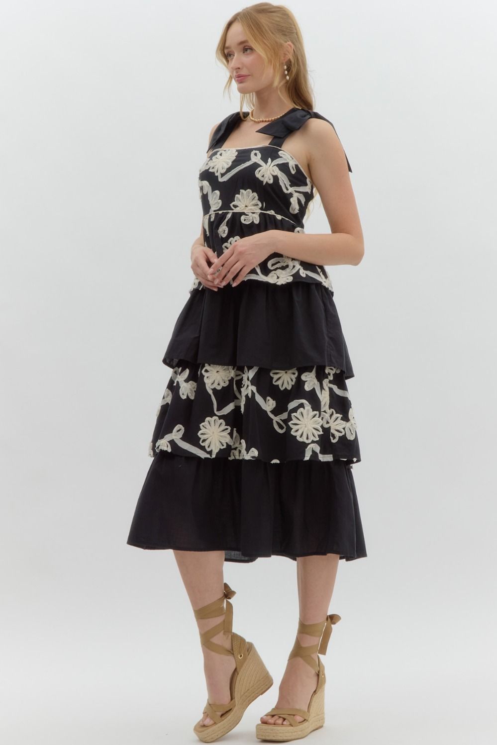Black and White Dress with Straps
