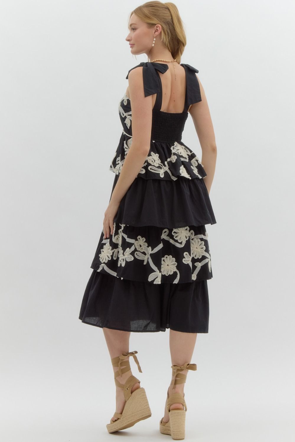 Black and White Dress with Straps
