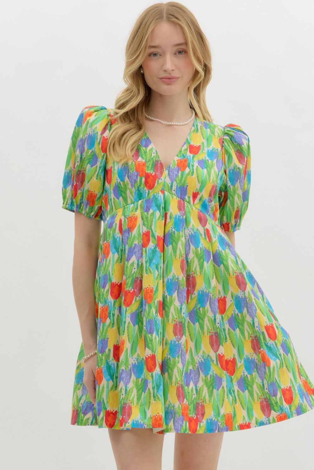 Tulip print floral dress