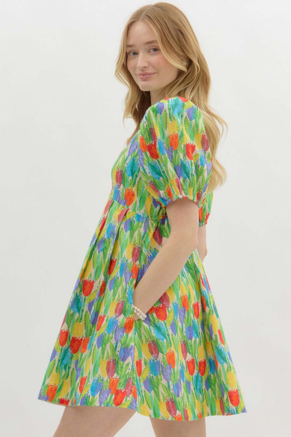 Tulip print floral dress