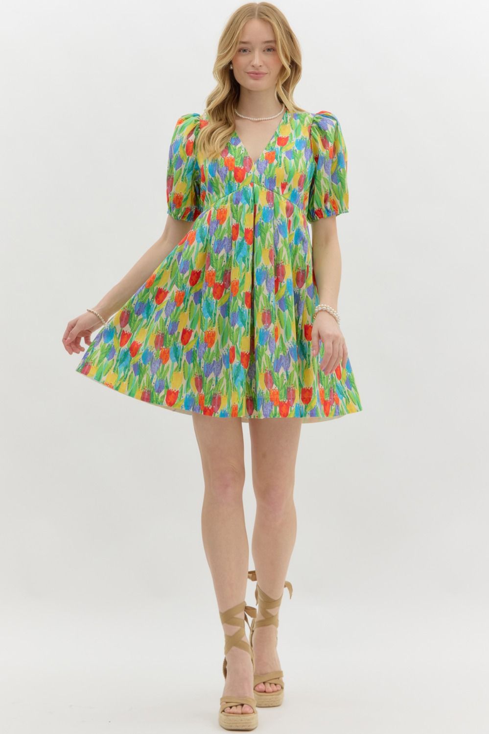 Tulip print floral dress