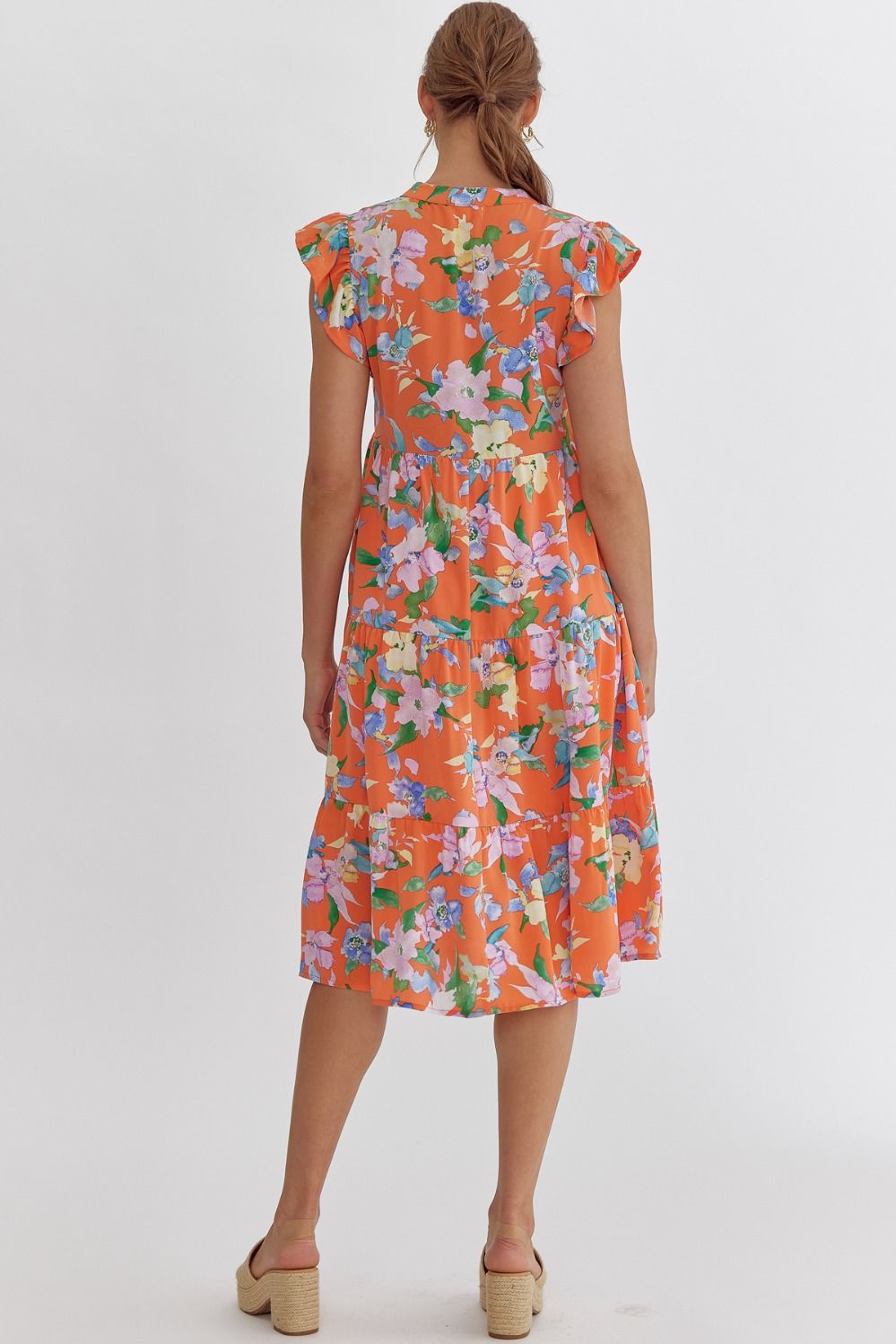Floral V-Neck Short Sleeve Dress