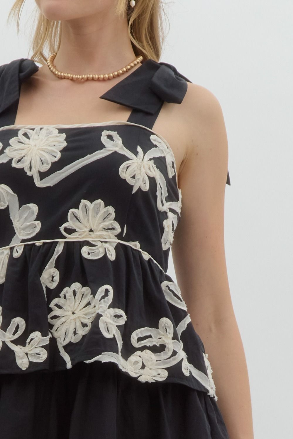 Black and White Dress with Straps